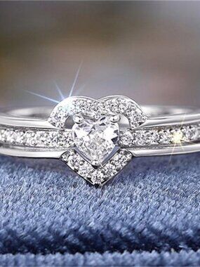 925 Sterling Silver Romantic Wedding Band Ring no box